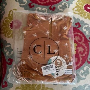 Caden Lane Rust Palm Tree UPF Swim Set